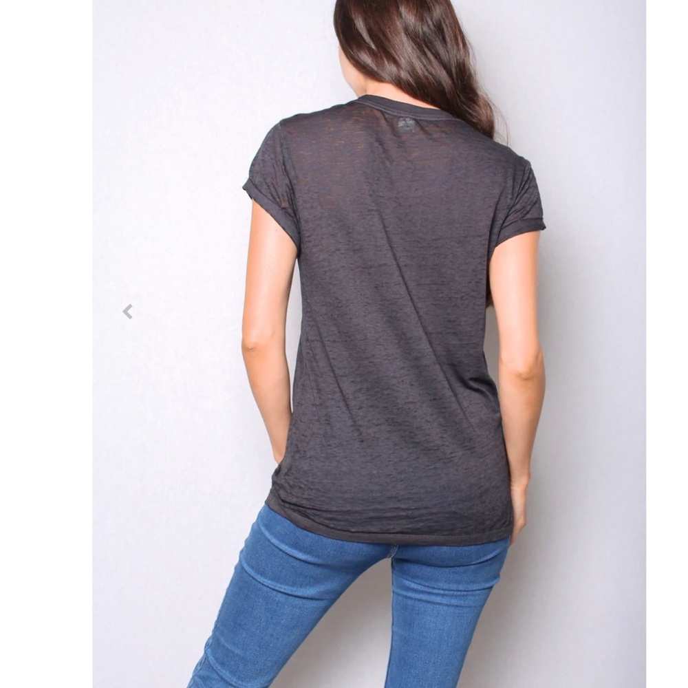 Burnout Knit Black Short Sleeve Tee XL Minimalist Layering Basic Staple Top - Picture 4 of 7
